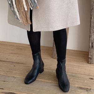 women’s leather (faux leather) ankle boots vintage style